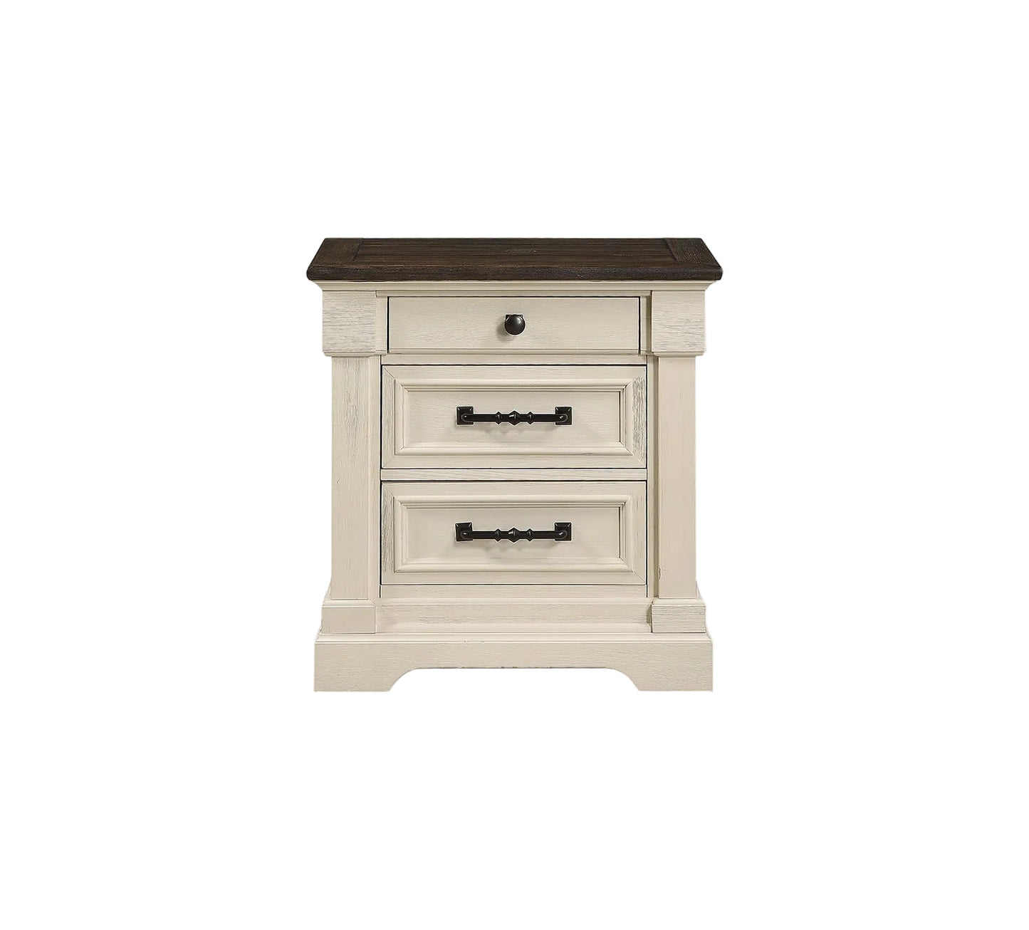 Woodbridge White 3 Drawer Nightstand