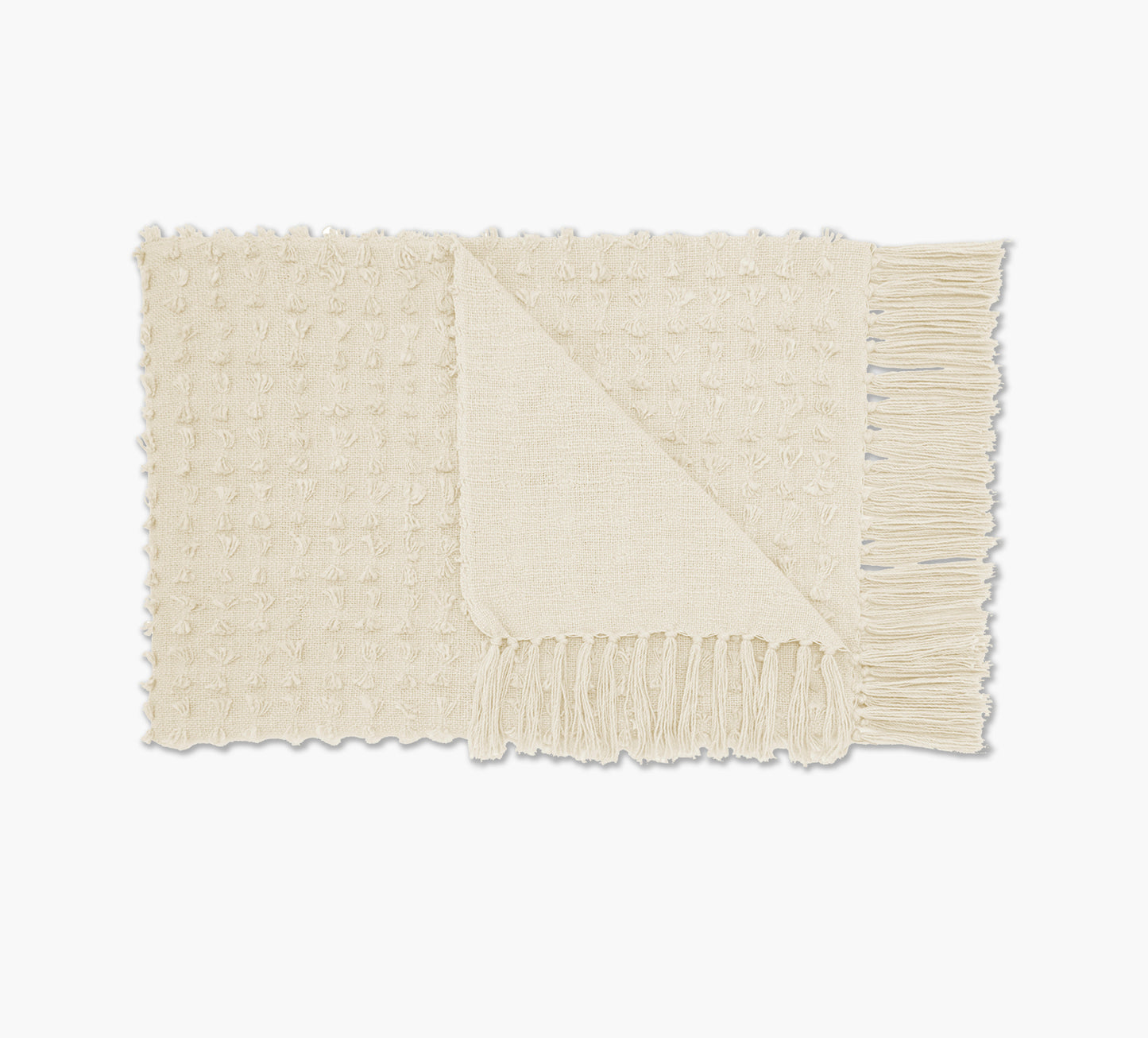 Manta de algodón tejida en color crema de 50 x 60