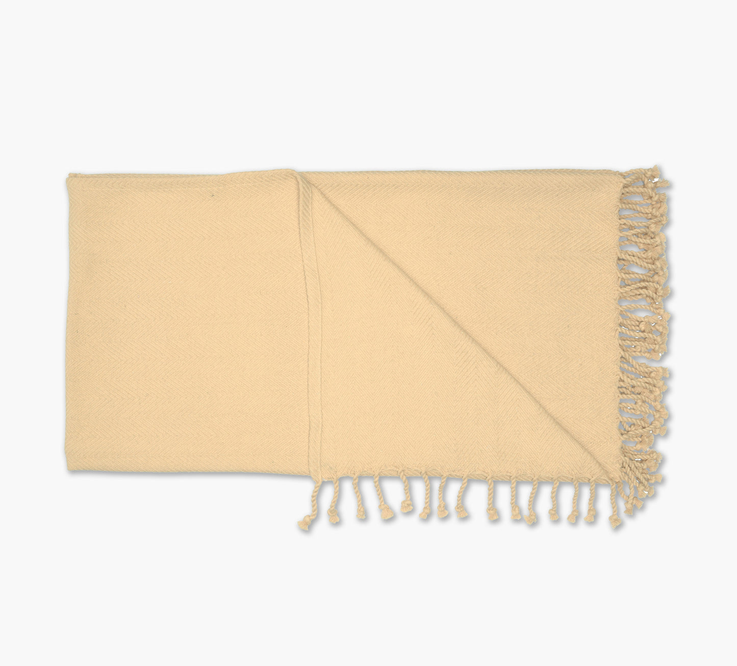 Beige Woven Cotton Throw 50 x 60