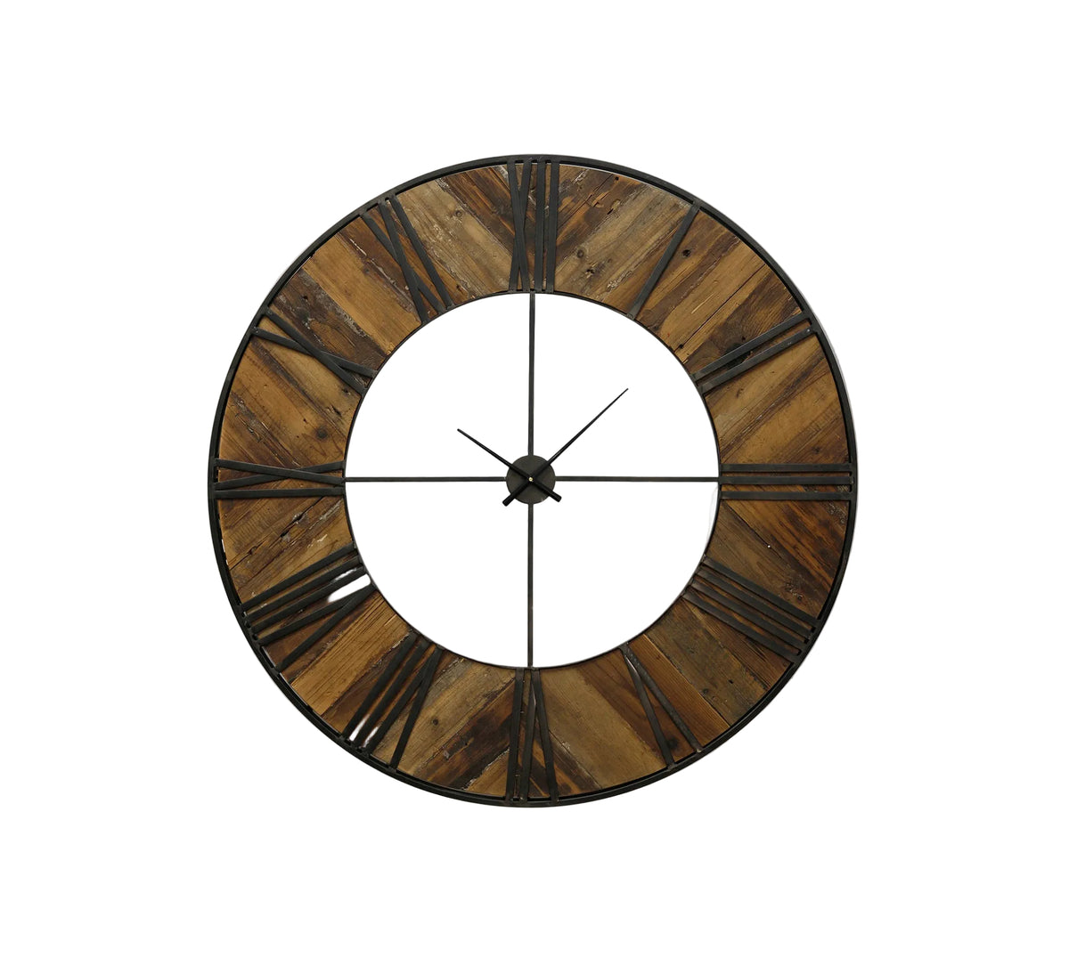 Reloj de pared de madera y metal