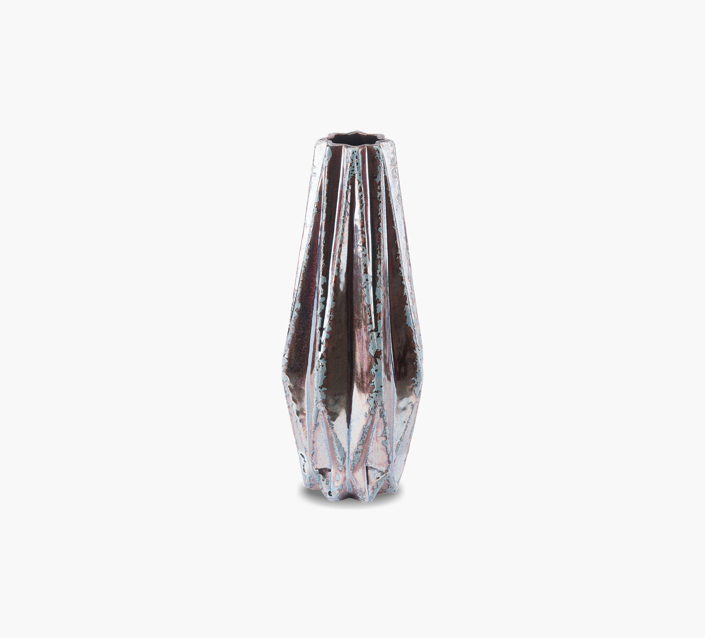 Jarrón mediano de color marrón desgastado