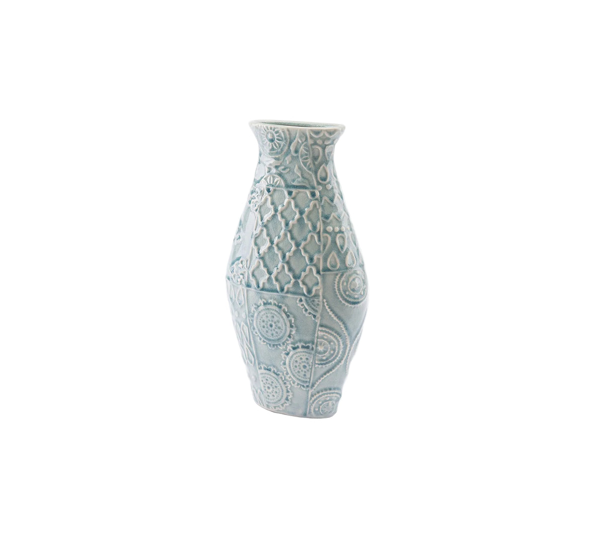 Medallion Medium Blue Vase