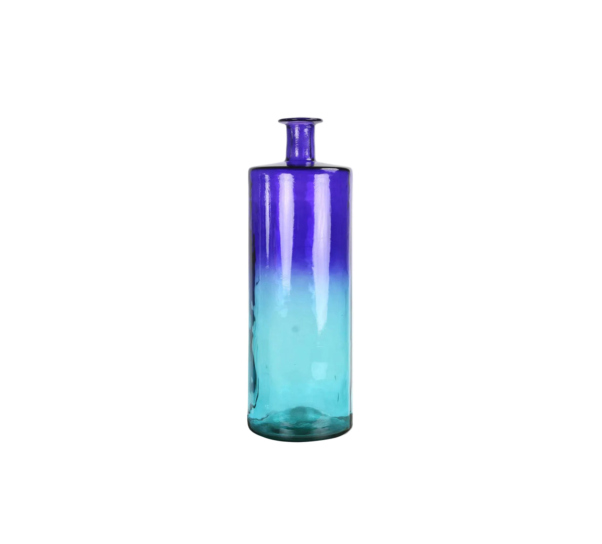 Botella de vidrio azul verdoso de 30"