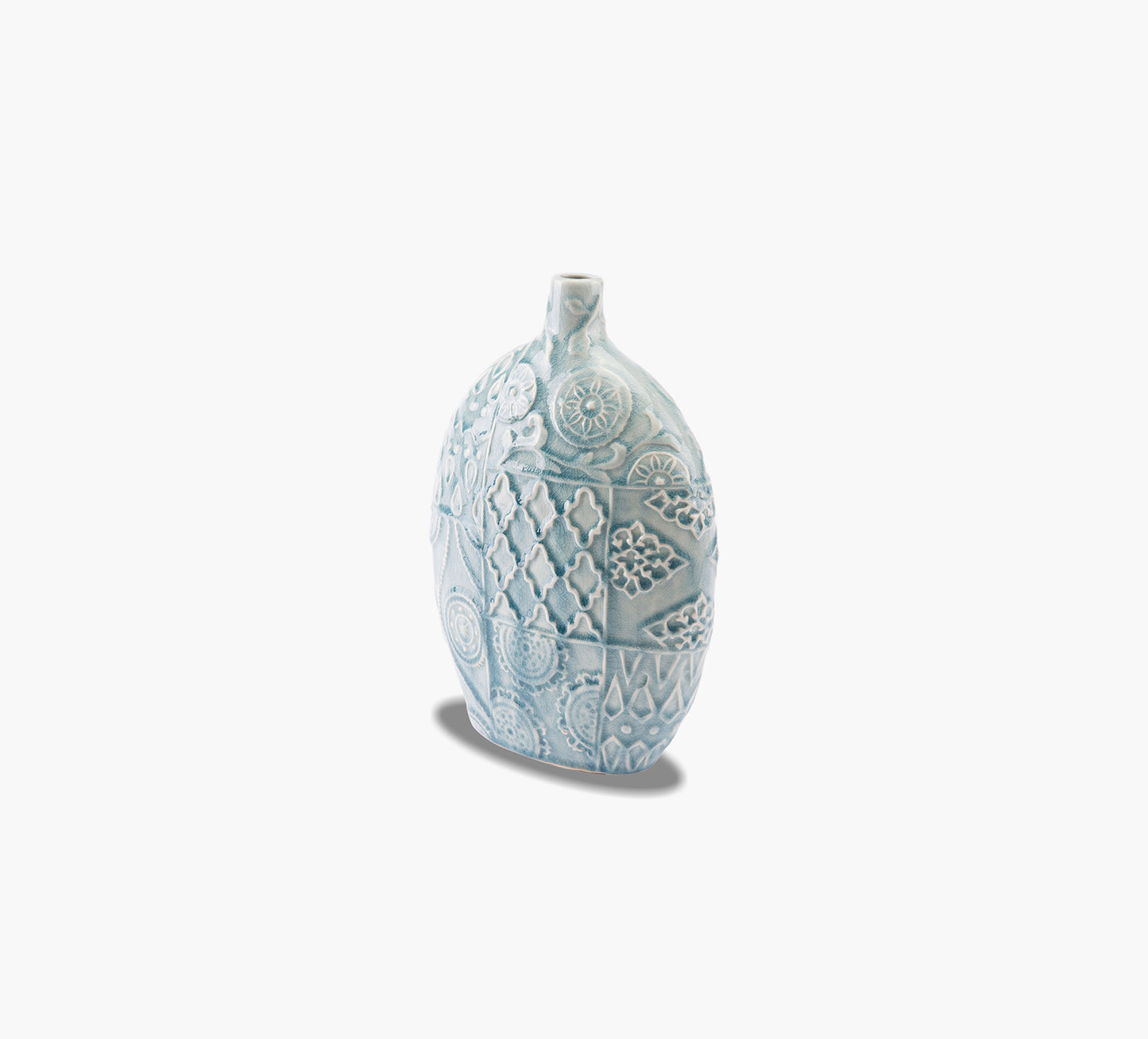 Medallion Small Blue Vase