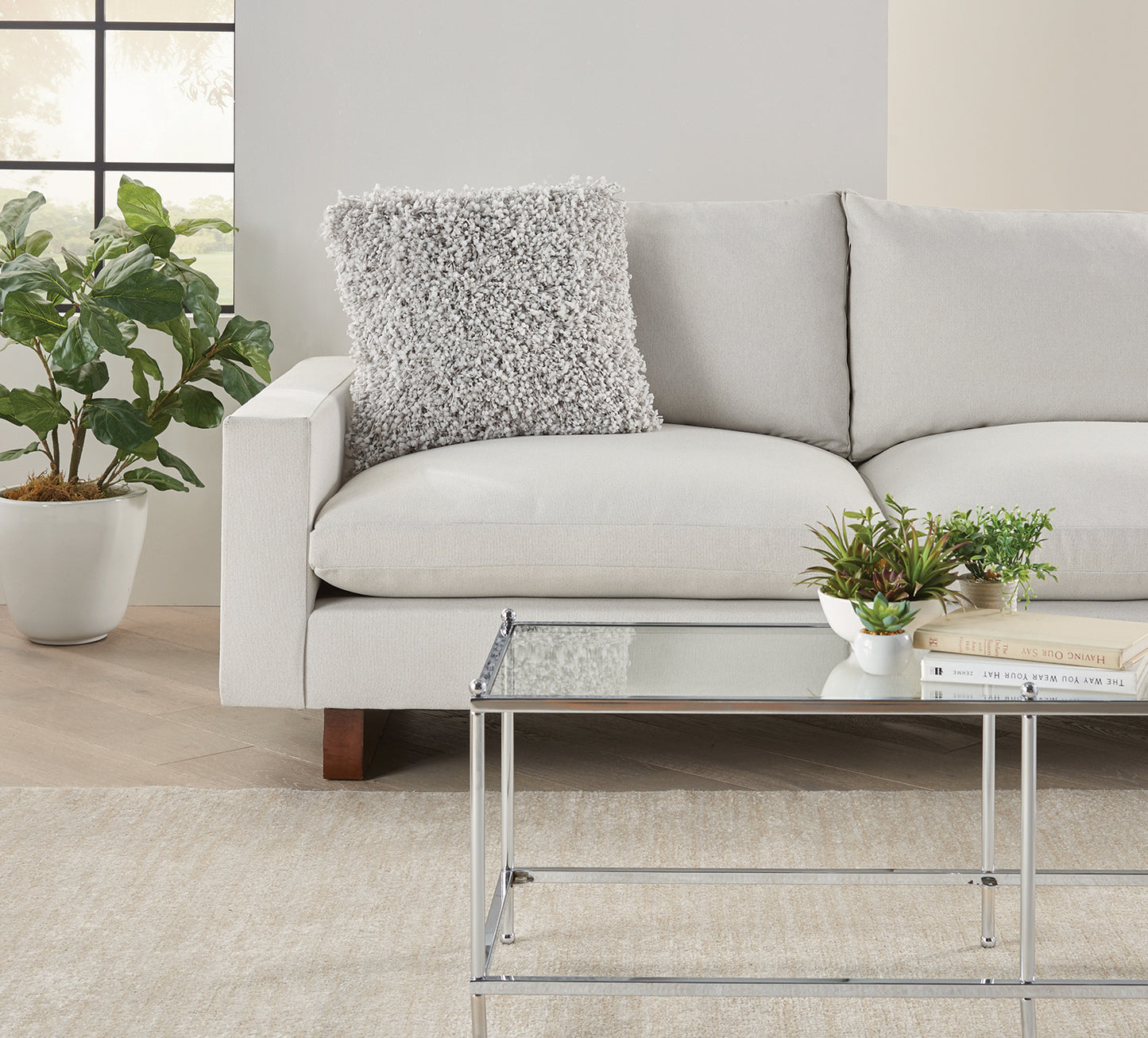 Grey Shag Pillow 20 x 20