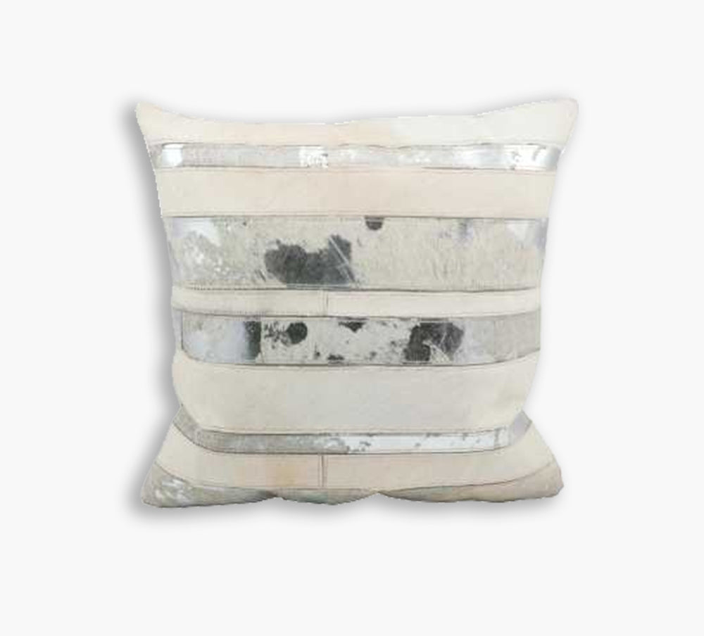 Almohada de piel natural color blanco 20 x 20