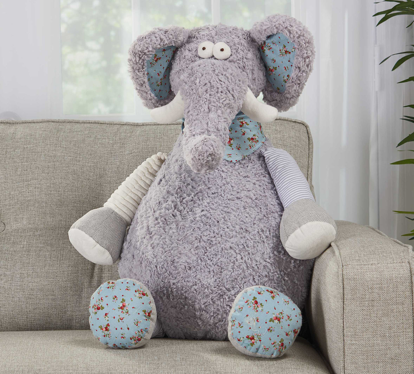 Grey Elephant Pouf
