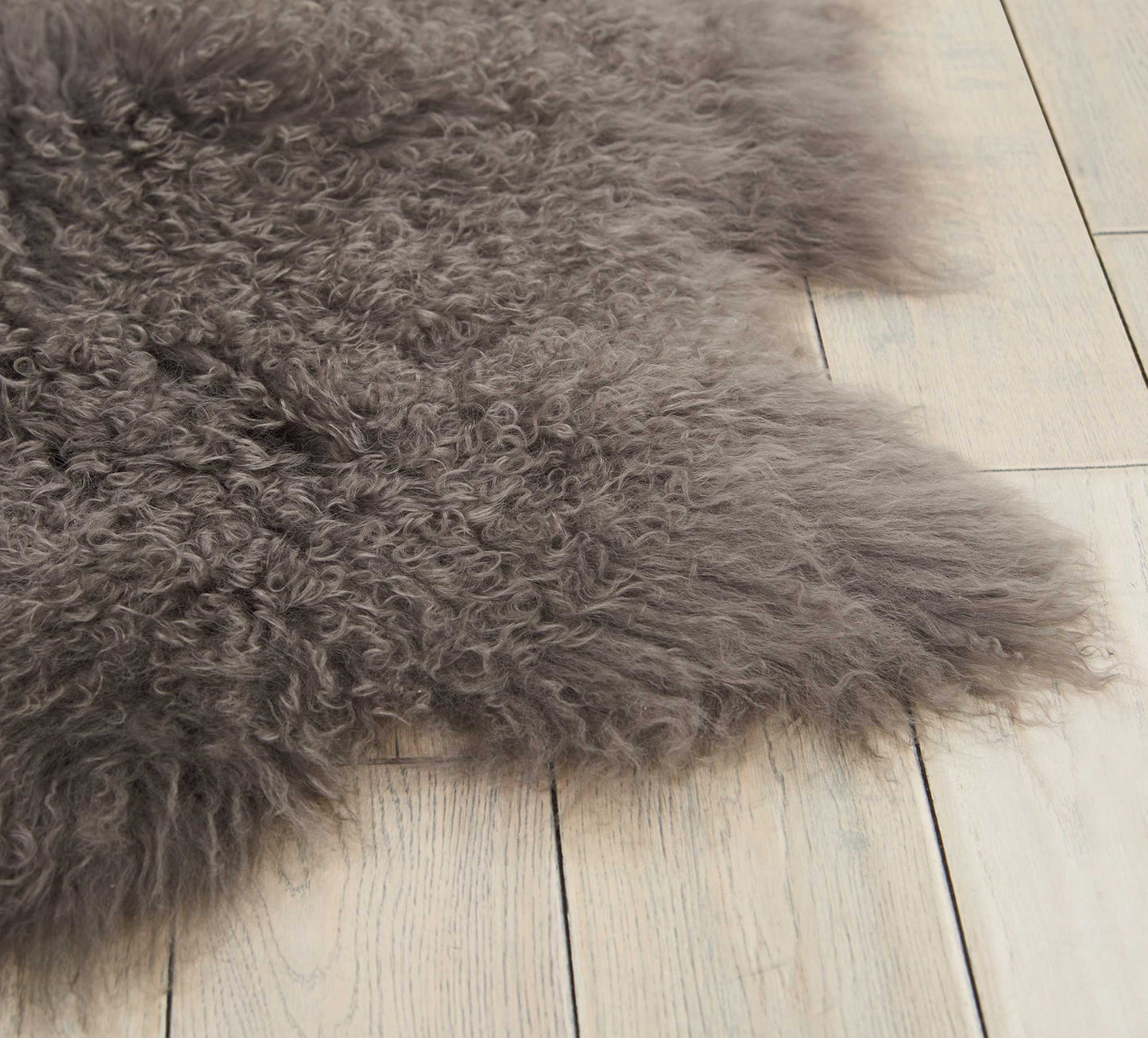 Tibetan lamb silver/grey throw rug 3 x 5