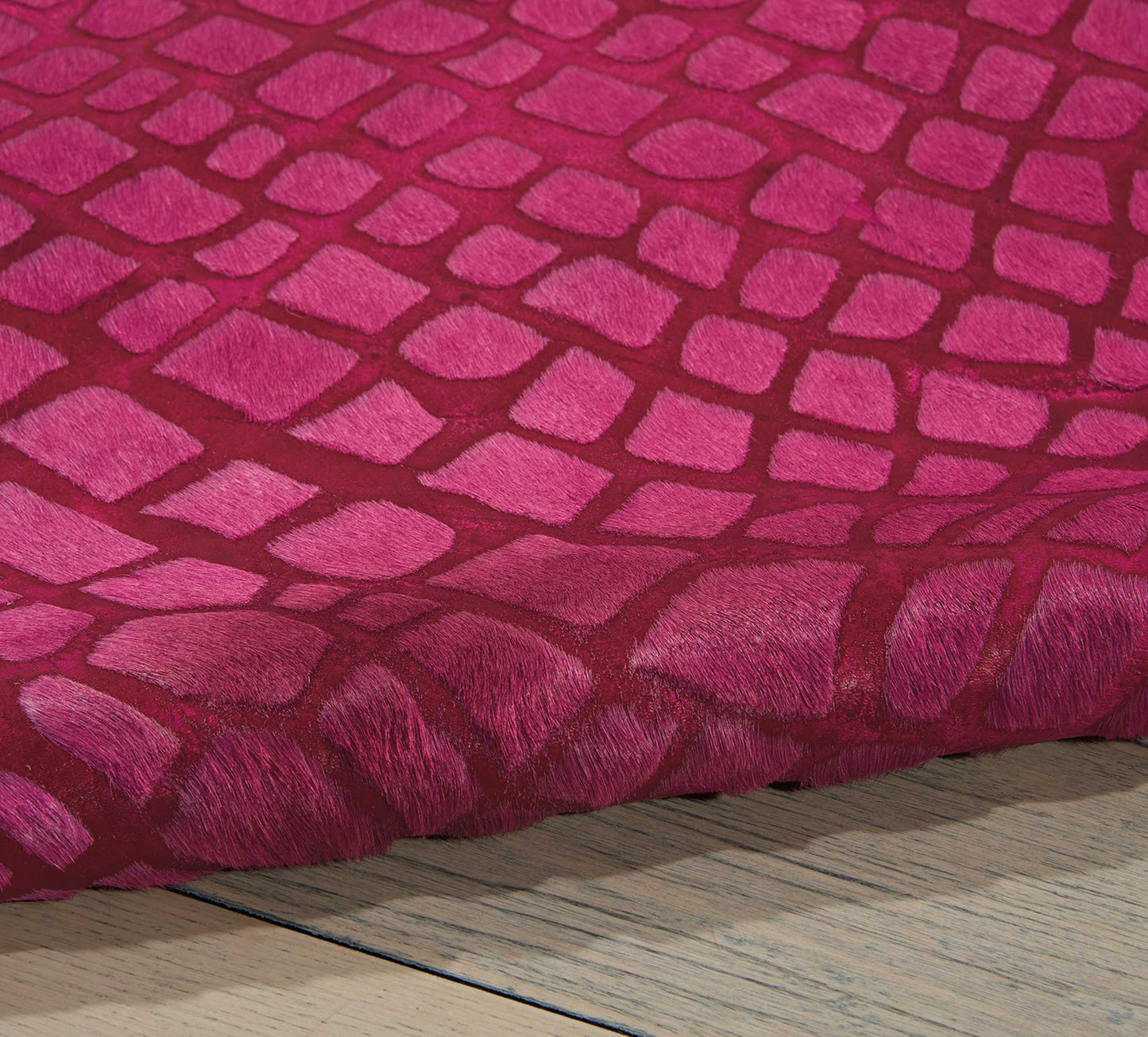 Alfombra de cocodrilo fucsia de 5 x 8 pulgadas