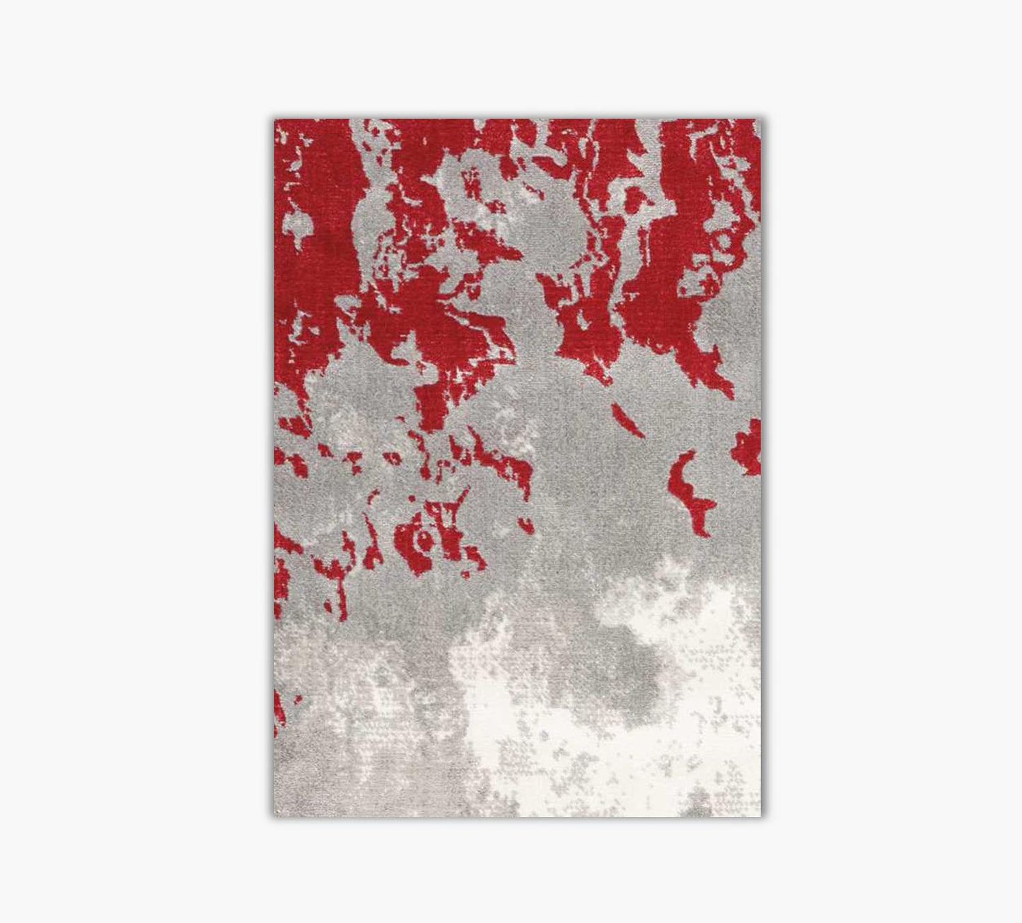 Alfombra de 5 x 8 en color rojo crepúsculo y gris