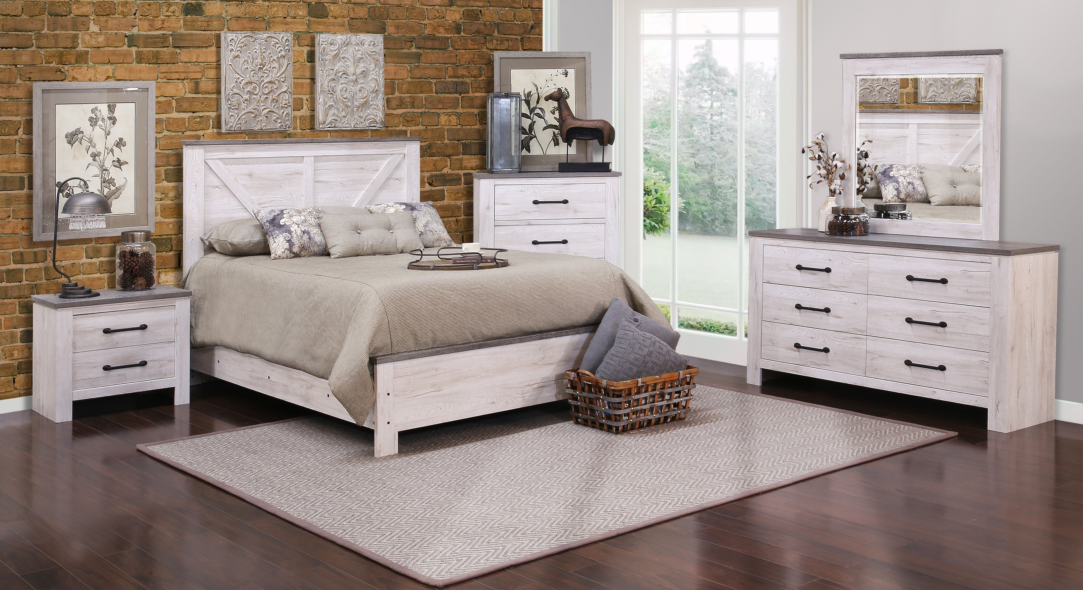 Adorna Two Tone 5 Piece Queen Panel Bedroom – Kane's Furniture