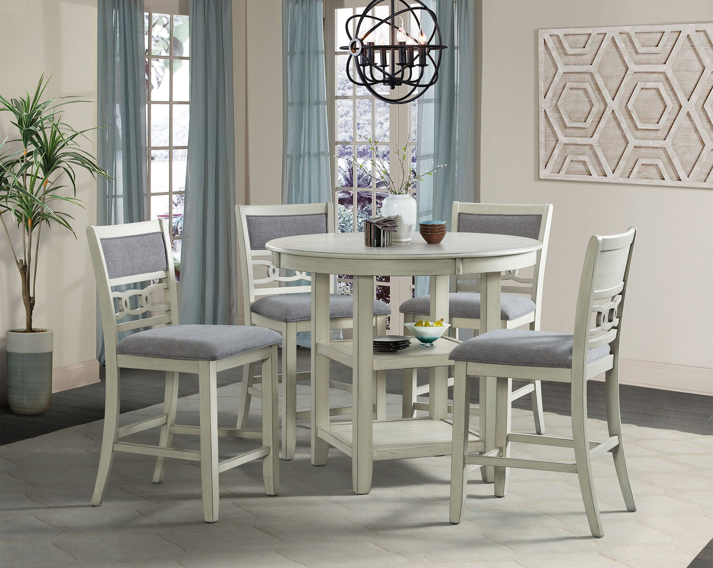 Albert Pub White 3 Piece Counter Height Set