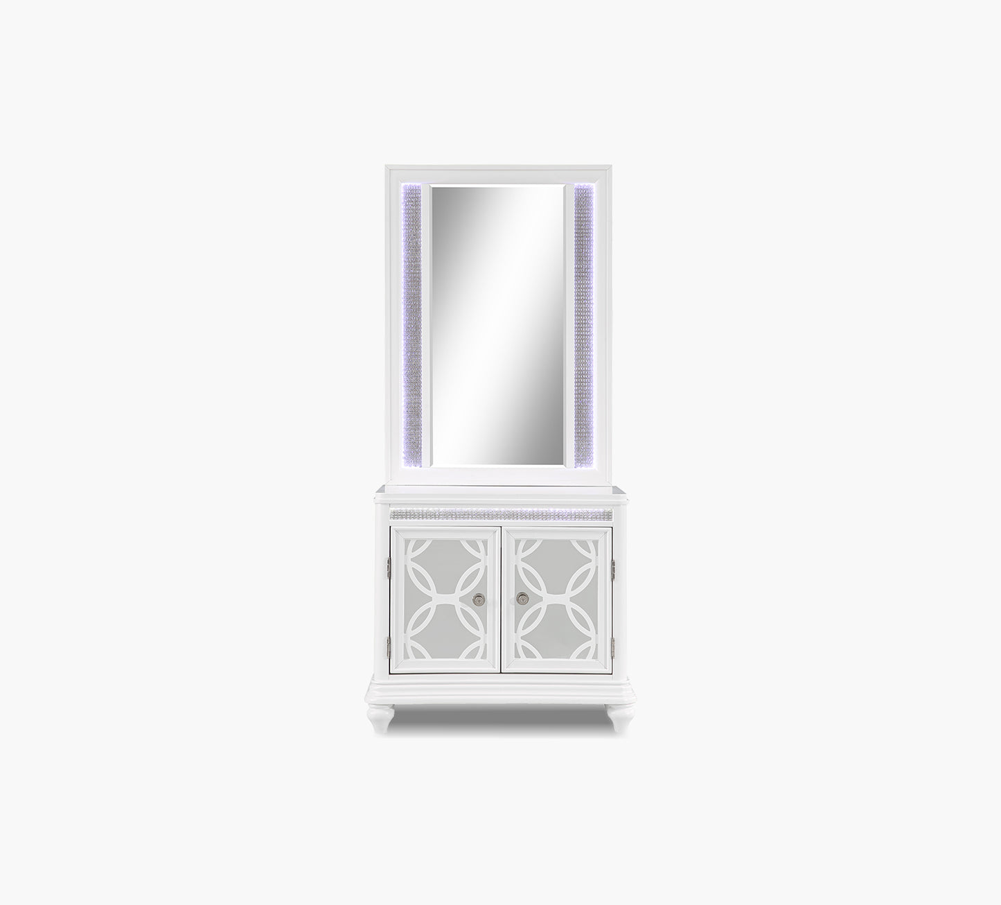 Anastasia Door Nightstand/Nightstand Mirror Set