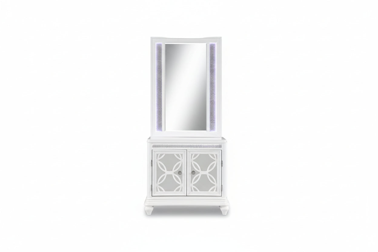 Anastasia Door Nightstand-Nightstand Mirror Set