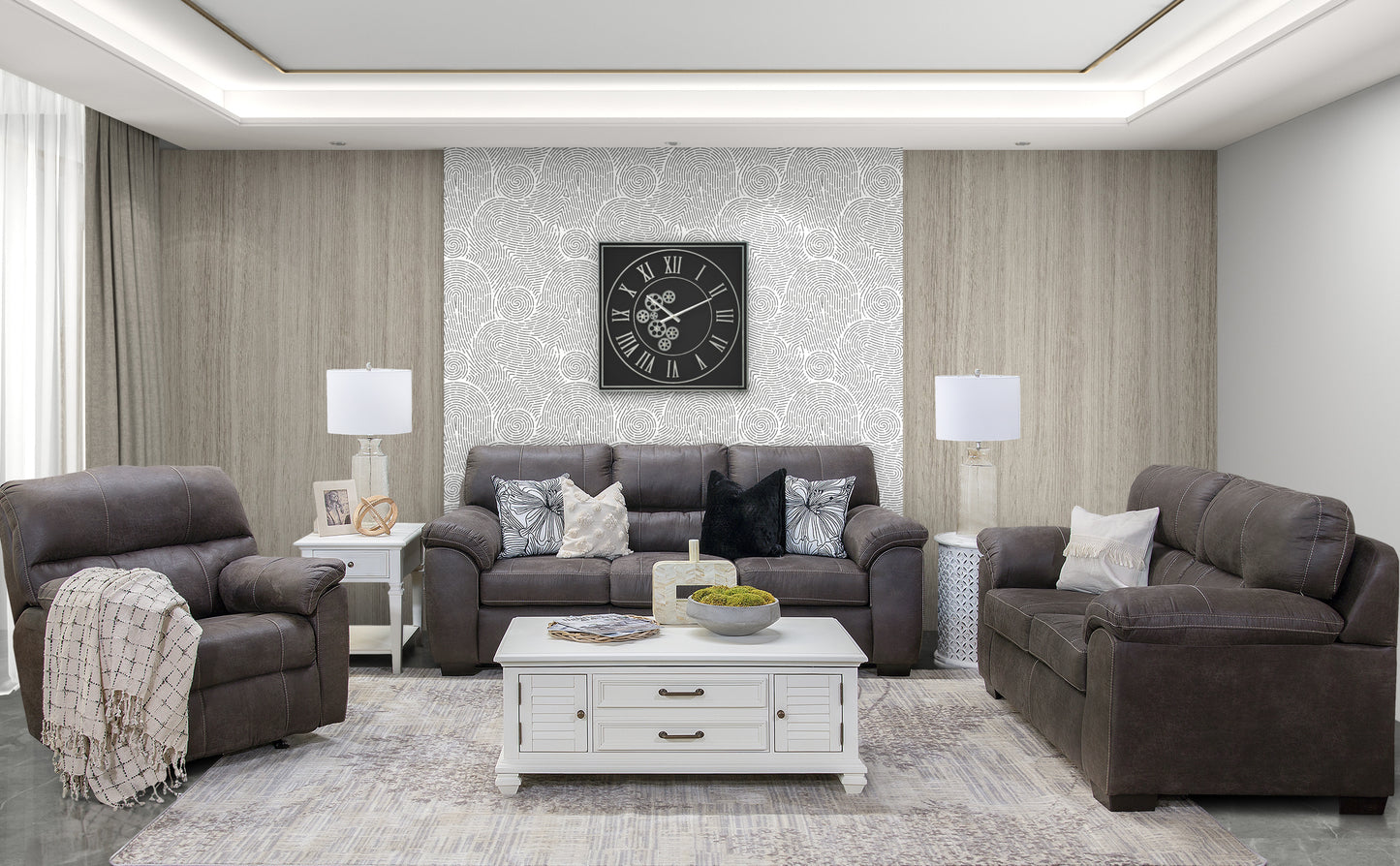 Aspen 3 Piece Sofa, Loveseat, and Rocker Recliner