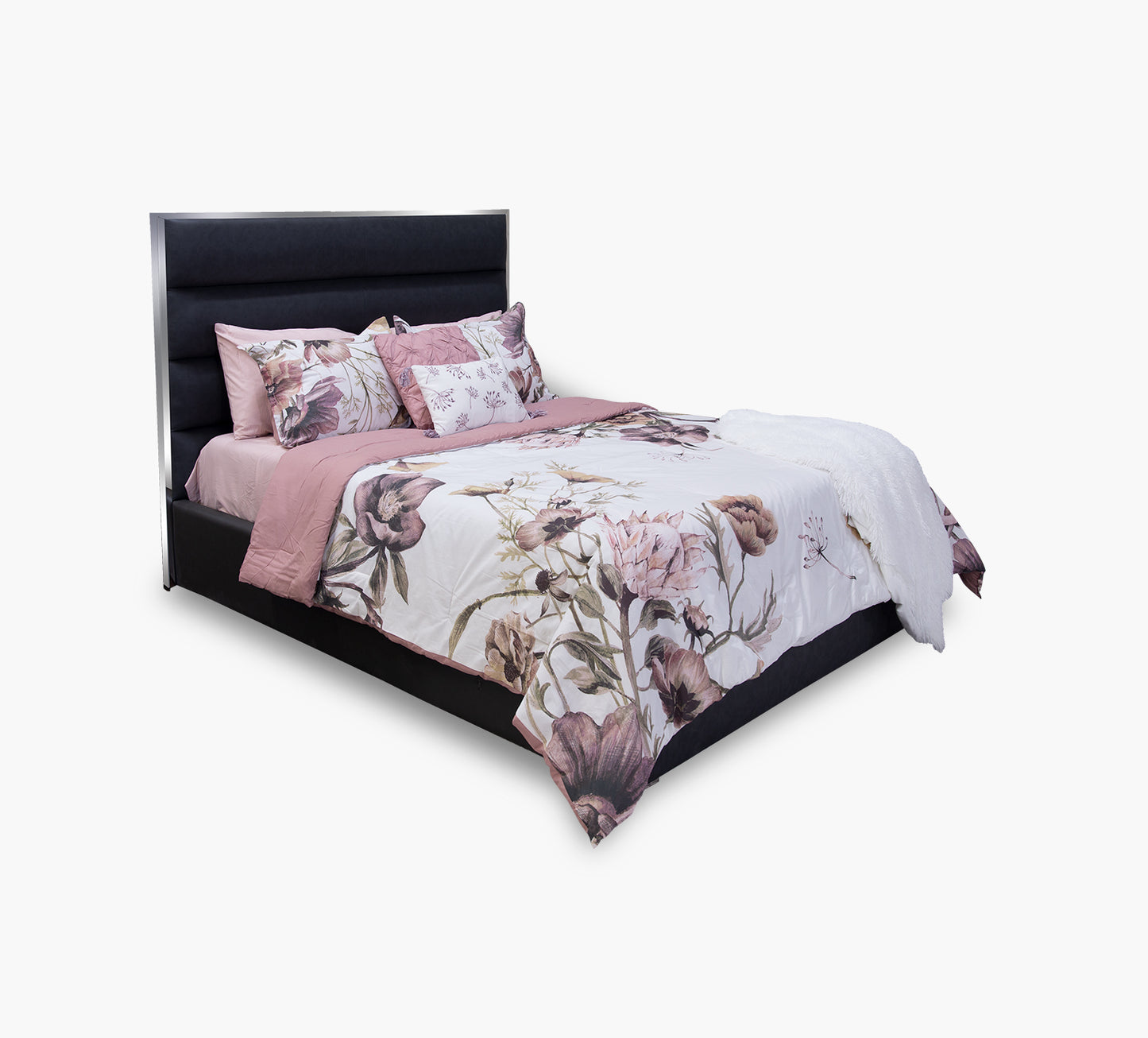 Dante Graphite King Framed Upholstered Bed