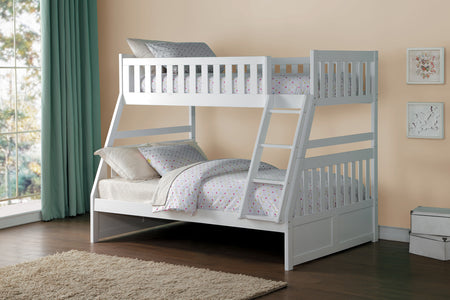 Galen White Twin over Full Bunk Bed