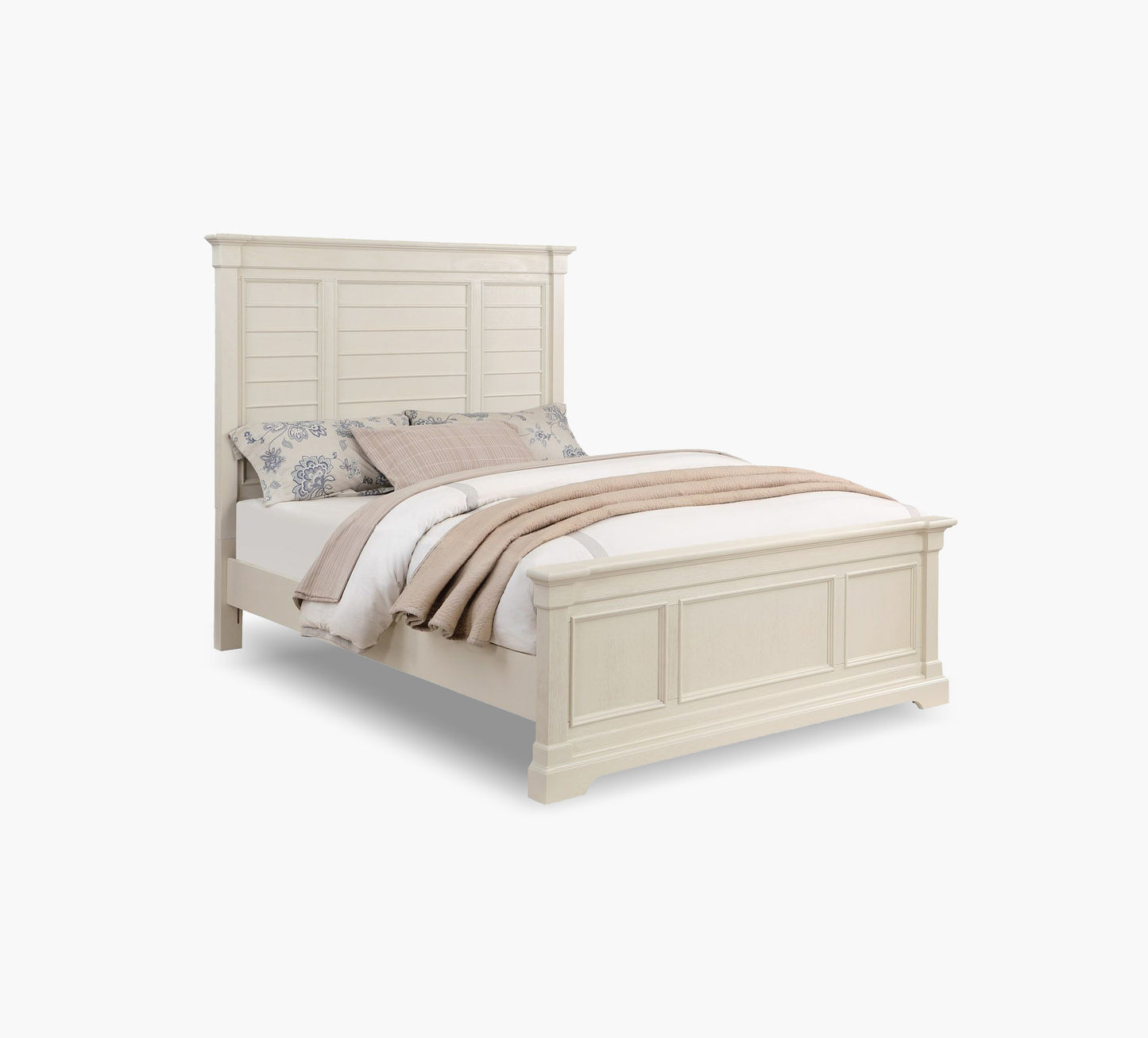 Cama Queen con paneles en color blanco de Woodbridge