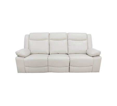 Sofá reclinable de cuero color marfil de Dallas