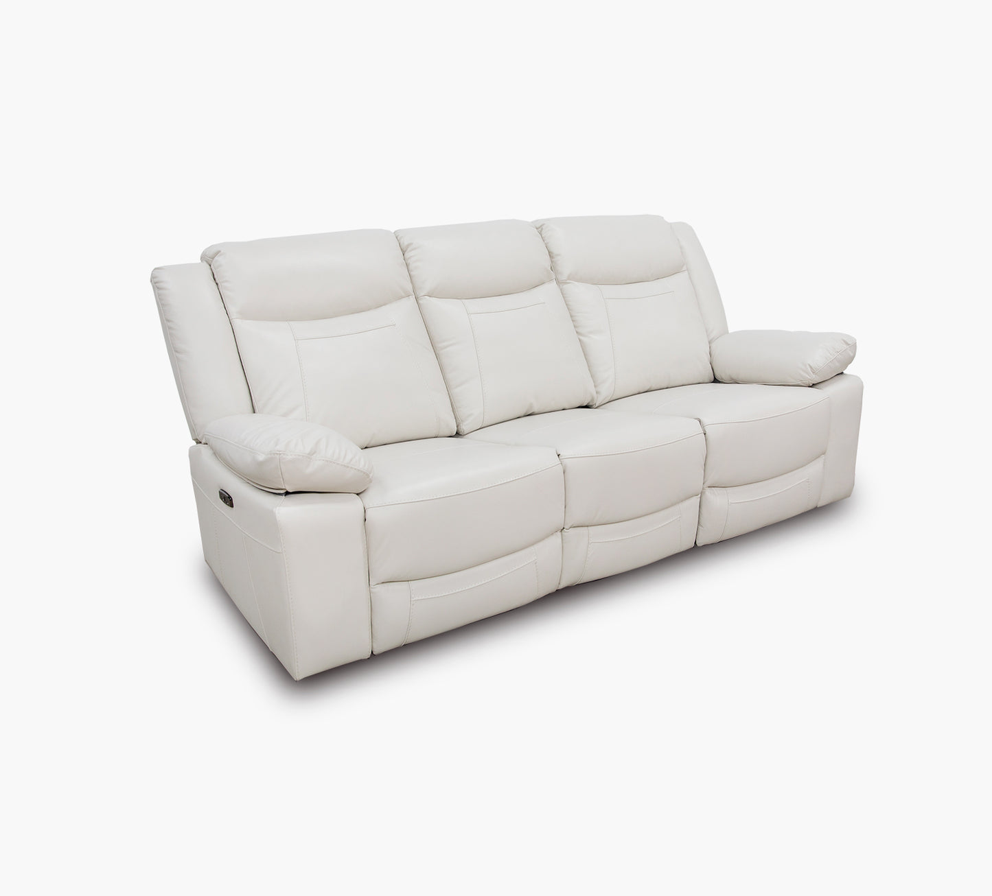 Dallas Ivory Leather Dual Power Reclining Sofa