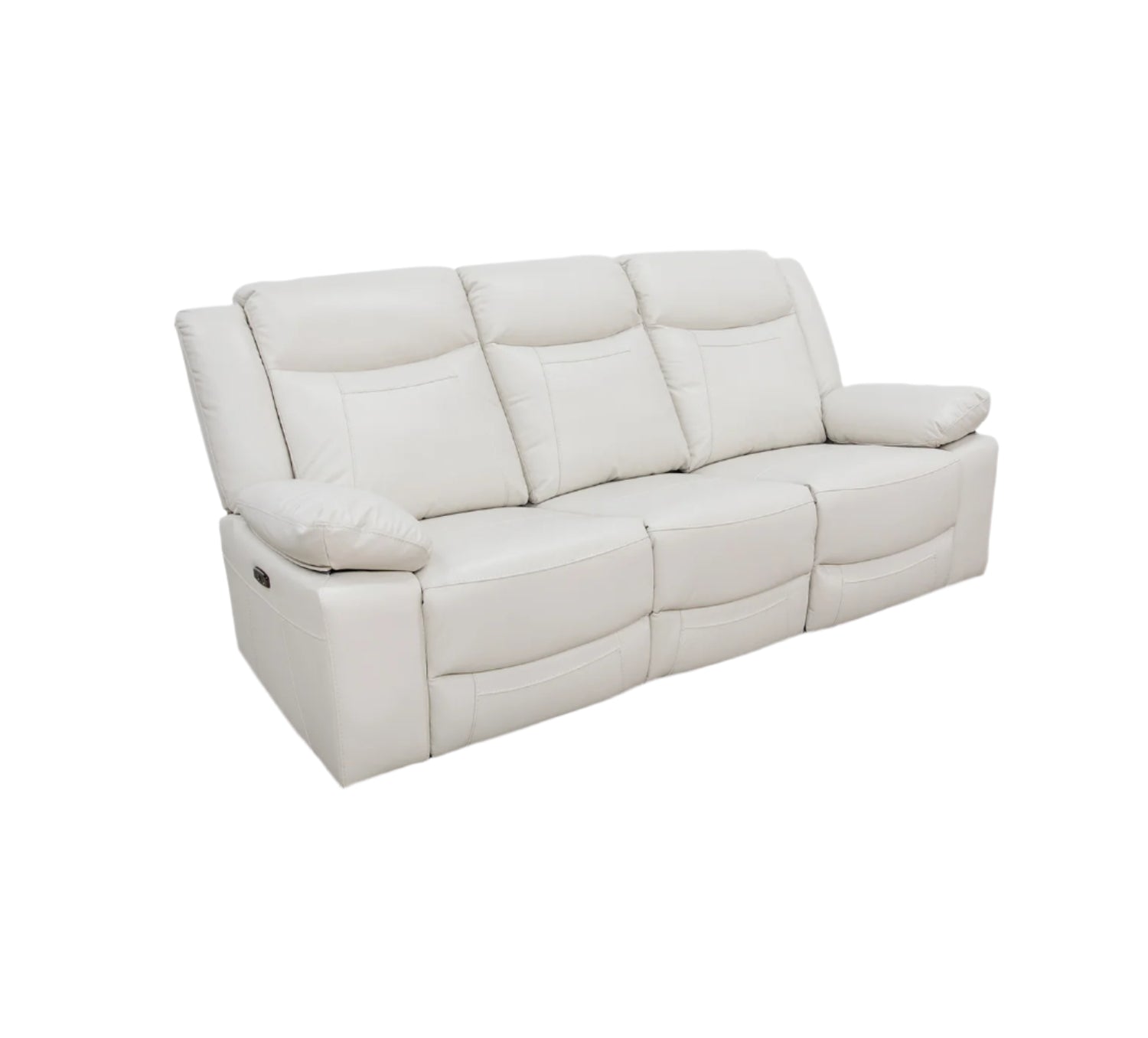 Dallas Ivory Leather Dual Power Reclining Sofa Kane's Furniture