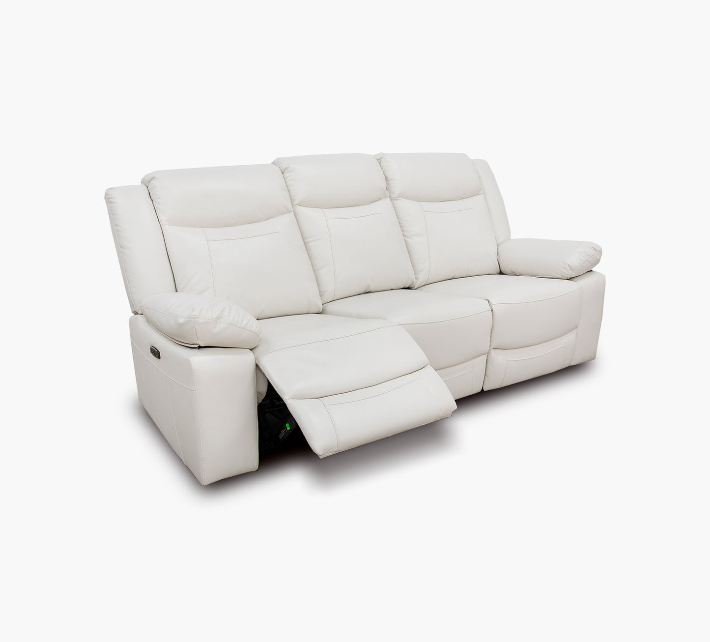 Dallas Ivory Leather Dual Power Reclining Sofa