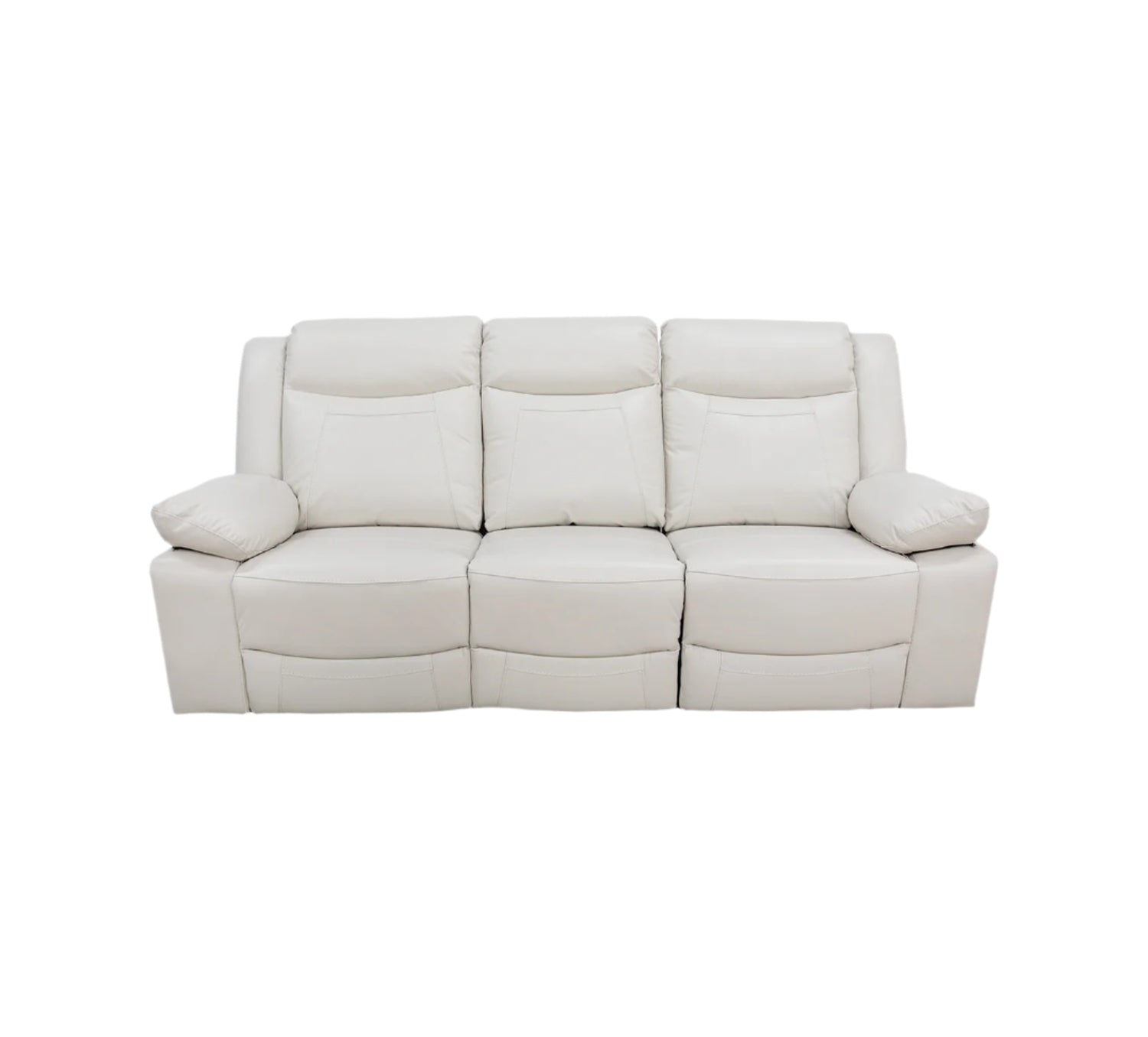 Dallas Ivory Leather Dual Power Reclining Sofa Kane's Furniture