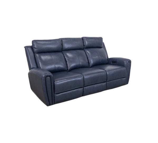 Jonathan Blue Leather Dual Power Reclining Sofa – Kane's Furniture