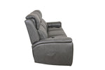 Allegro Dark Grey Leather Dual Power Sofa with Drop Down Table and Immersive Sound