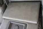Allegro Dark Grey Leather Dual Power Sofa with Drop Down Table and Immersive Sound
