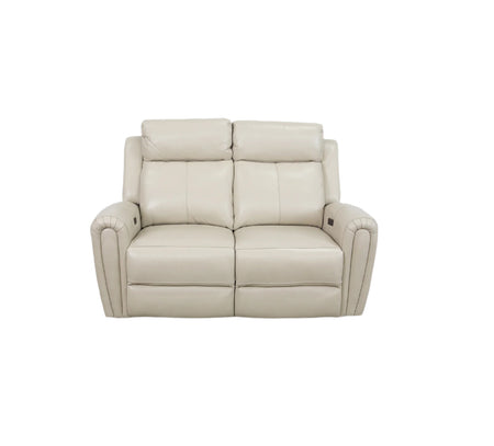 Jonathan Cream II Leather Reclining Loveseat
