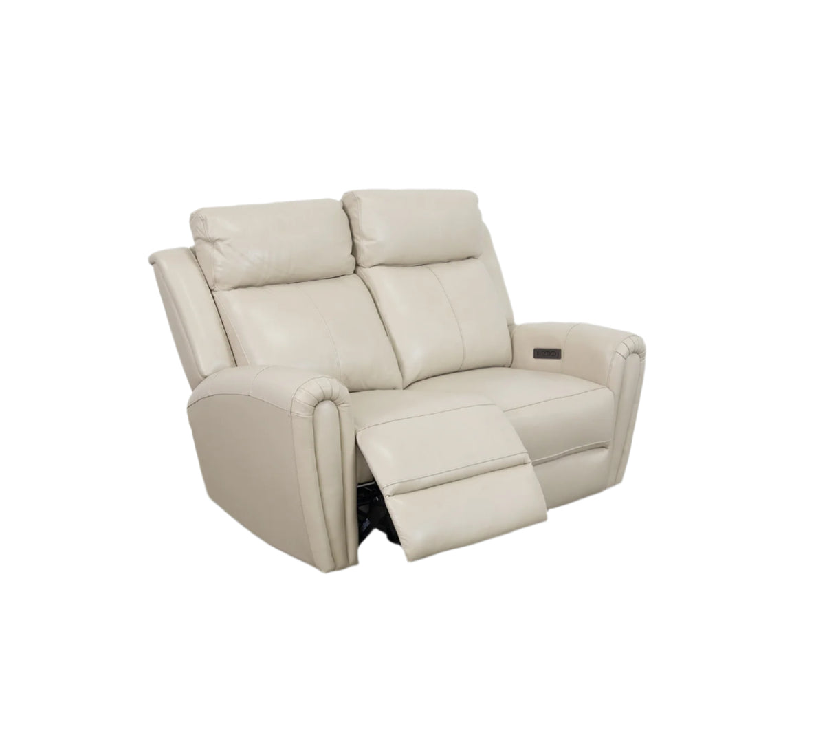 Jonathan Cream Leather Reclining Loveseat Kane's Furniture