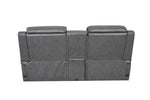 Allegro Dark Grey Leather Dual Power Console Loveseat with Immersive Sound