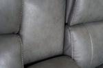 Allegro Dark Grey Leather Dual Power Console Loveseat with Immersive Sound