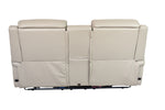 Allegro Light Grey Leather Dual Power Console Loveseat with Immersive Sound