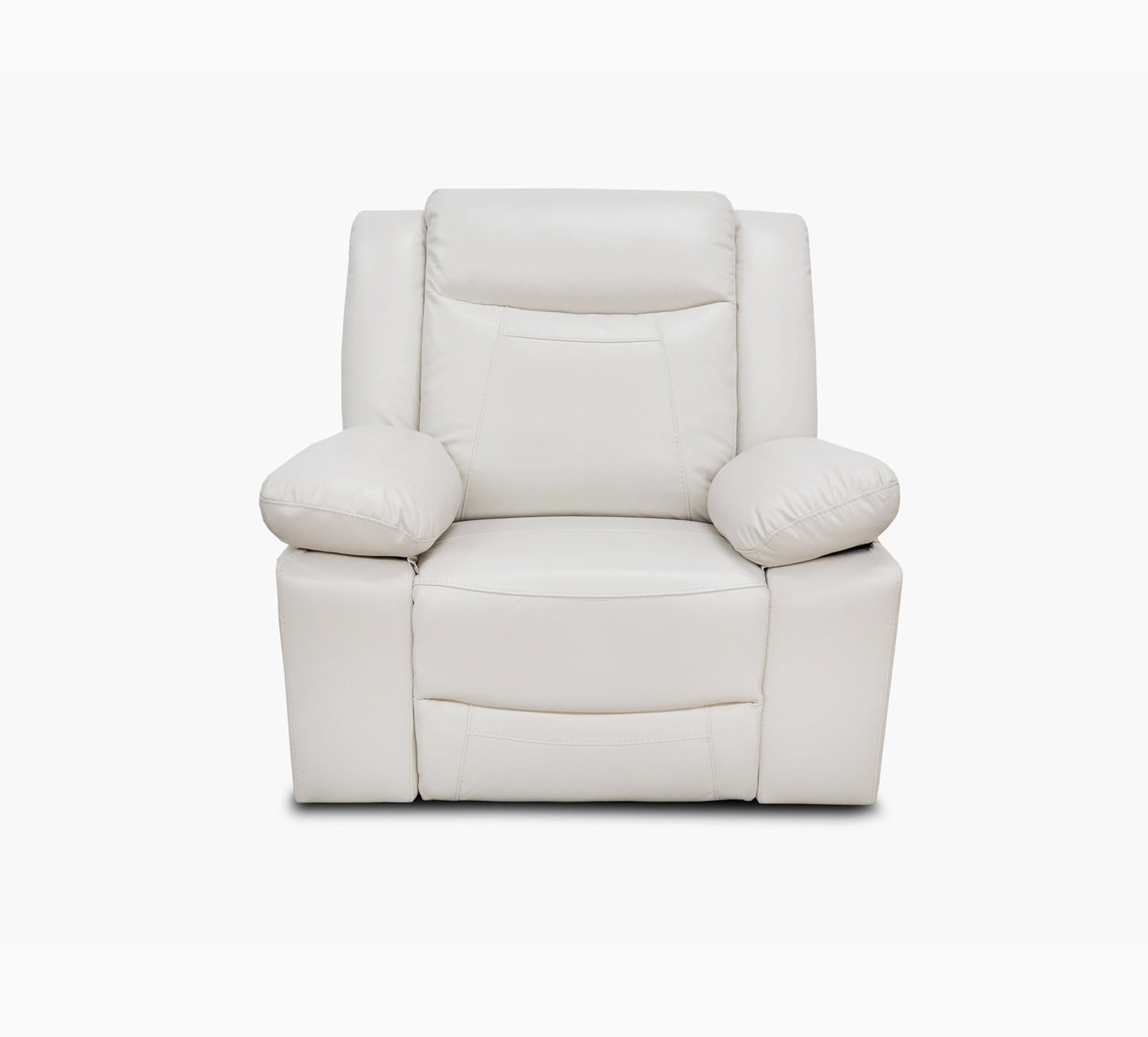 Dallas Ivory Leather Dual Power Glider Recliner