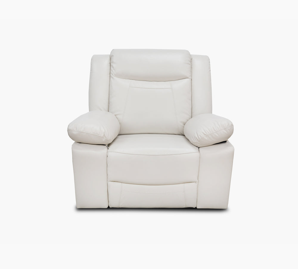 Sillón reclinable eléctrico con mecanismo deslizante de cuero marfil de Dallas