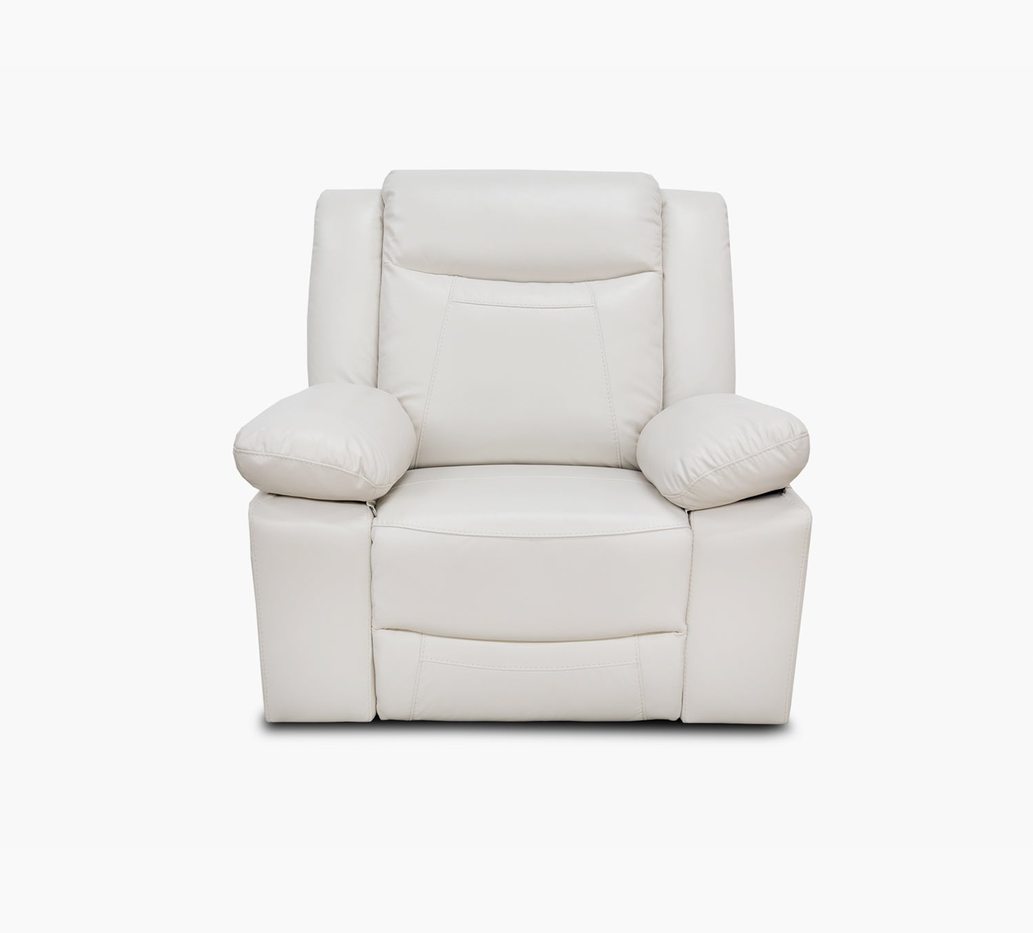 Dallas Ivory Leather Dual Power Glider Recliner Kane's Furniture