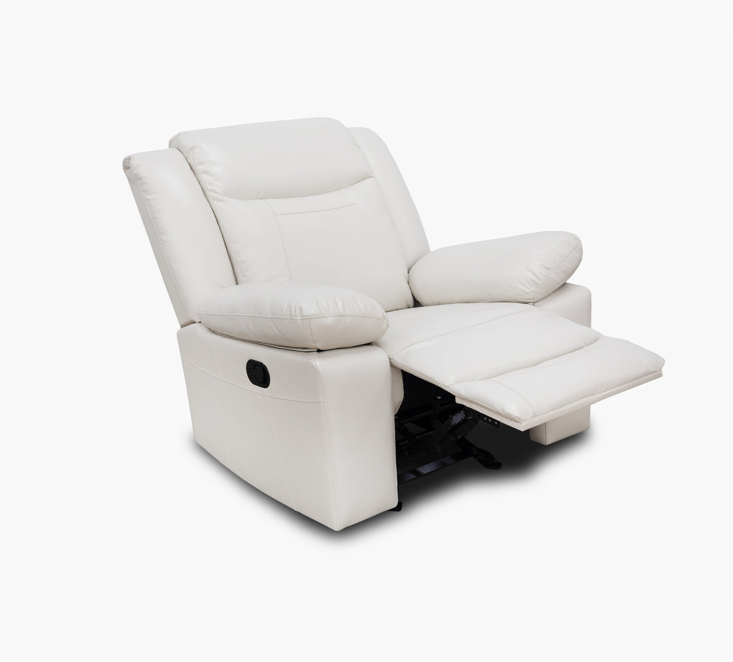 Dallas Ivory Leather Glider Recliner