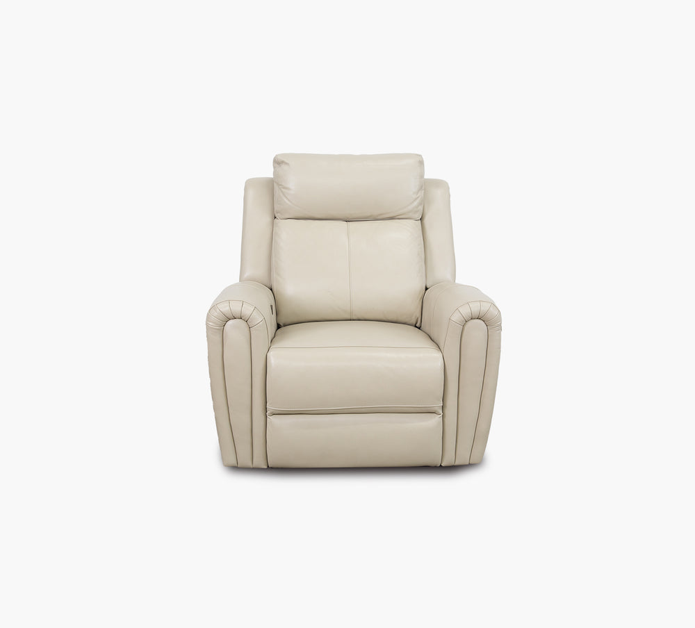 Jonathan Cream II Leather Power Glider Recliner w/Power Headrest