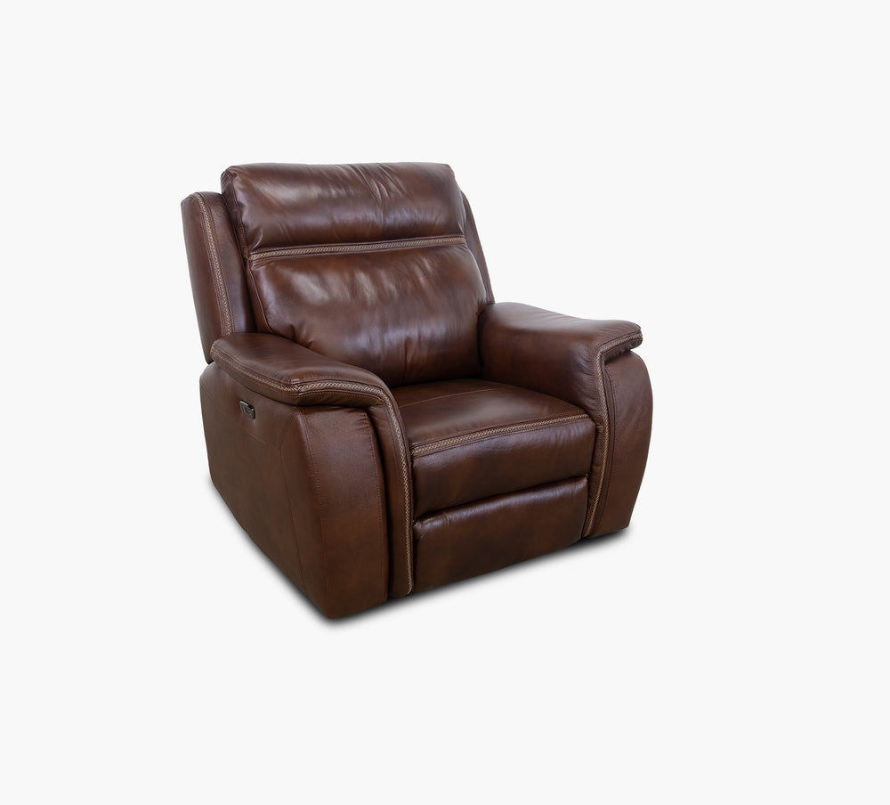 Sillón reclinable de cuero Tulare con doble potencia