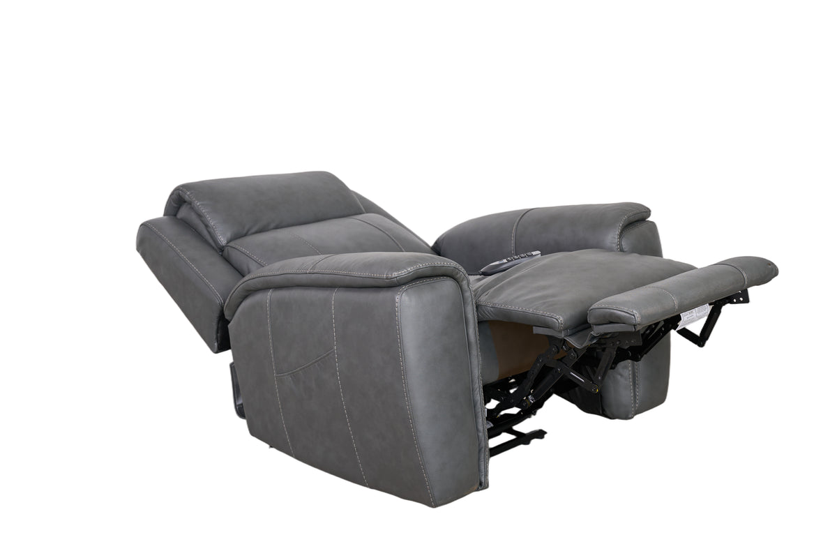 Allegro Dark Grey Leather Dual Power Recliner