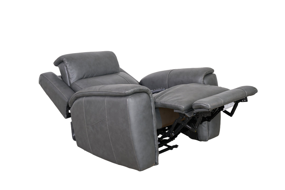 Allegro Dark Grey Leather Dual Power Recliner