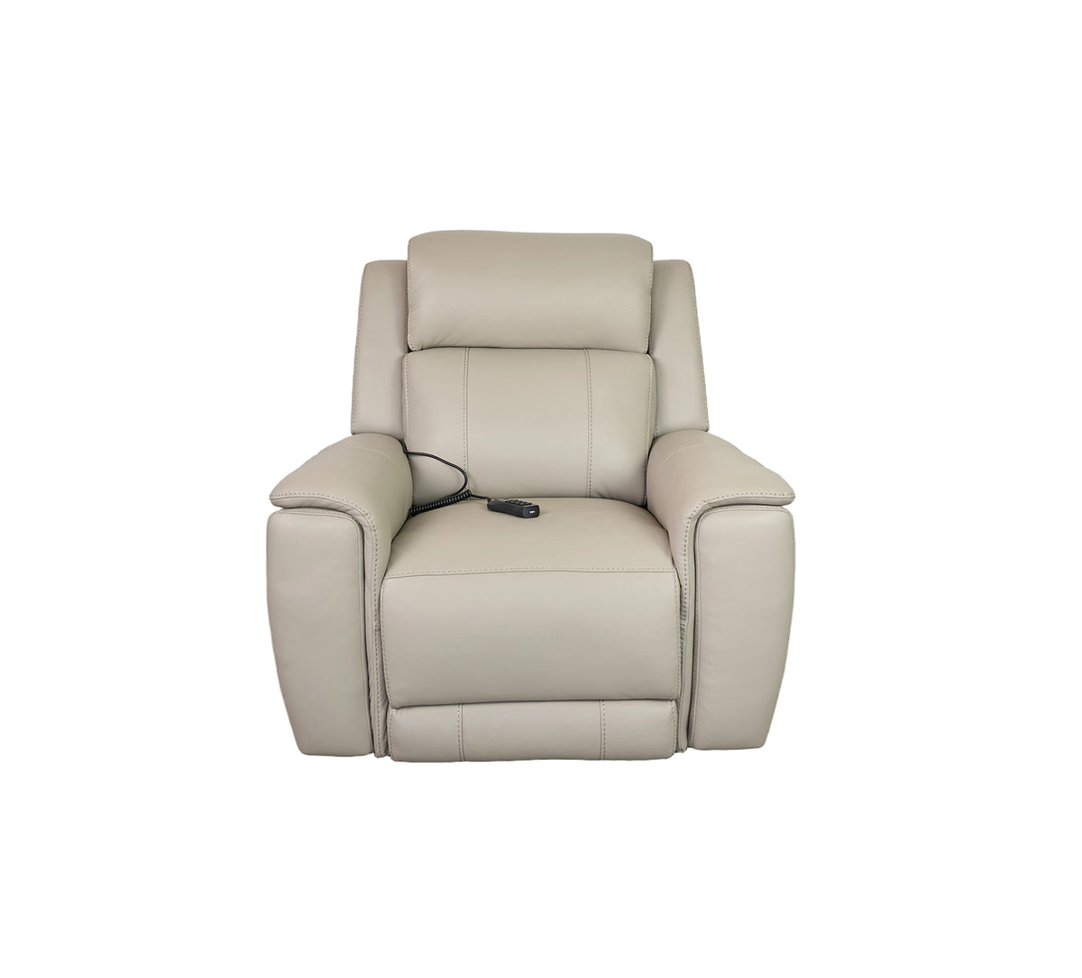 Allegro Light Grey Leather Dual Power Recliner