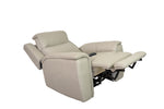Allegro Light Grey Leather Dual Power Recliner