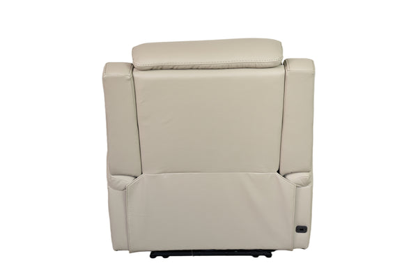 Allegro Light Grey Leather Dual Power Recliner