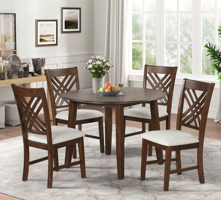 Juego de comedor de 3 piezas con hojas abatibles Crosswoods Brown