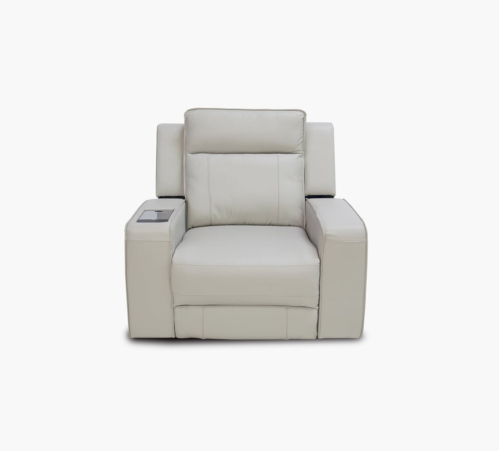 Avenger Grey II Leather Triple Power Recliner with iTable Mini