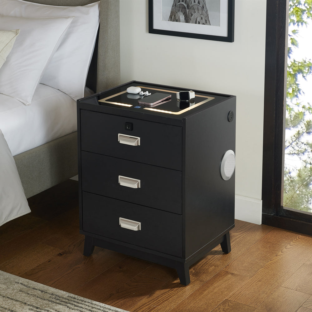 Rio Black Electronic Nightstand