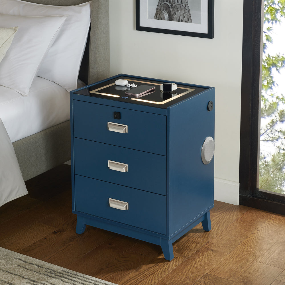 Rio Blue Electronic Nightstand